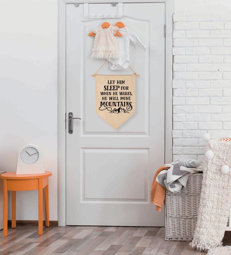 Topthink Let Him Sleep, for When He Wakes, He Will Move Mountains -Canvas Hanging Flag Banner Wall Sign Decor Gift for Baby Kids Boy Nursery Teen Room Front Door - Image 5